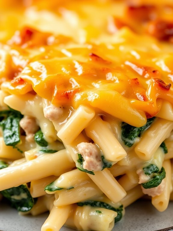 tuna spinach pasta dish