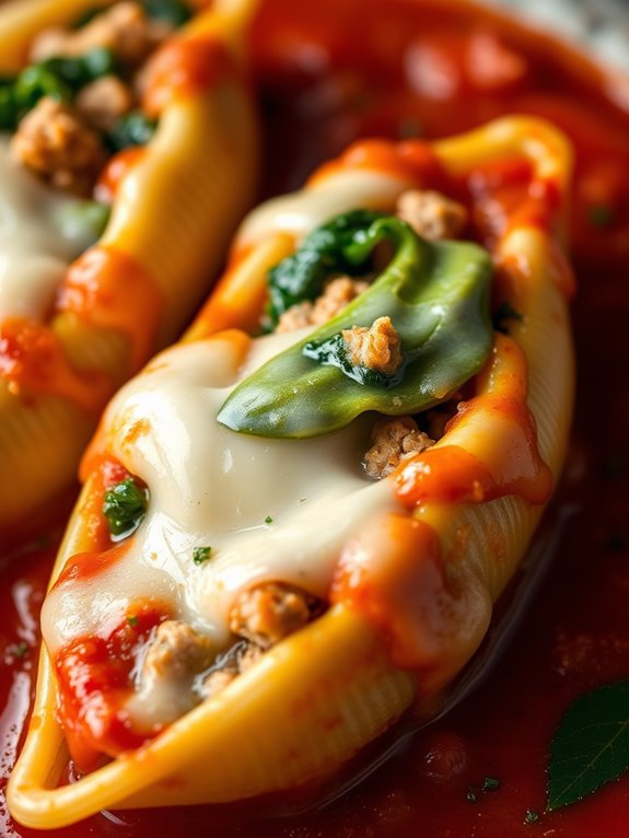 turkey and spinach shells