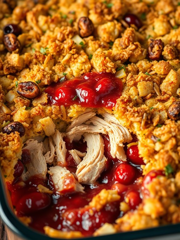 turkey cranberry stuffing casserole
