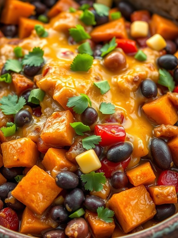 vegan casserole with sweet potatoes