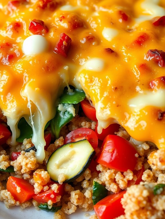 vegetable cheese quinoa casserole