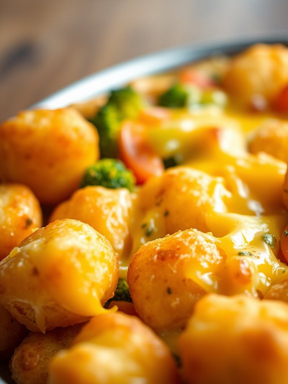 vegetable cheese tater tot casserole