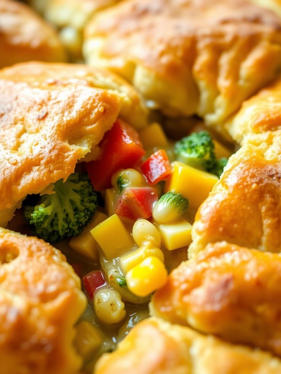 vegetable filled biscuit bake