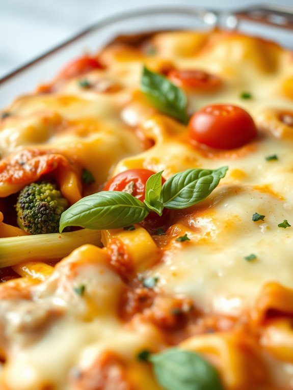 vegetable filled tortellini dish
