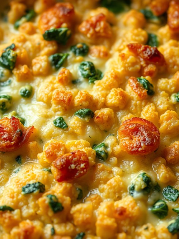 vegetarian casserole with spinach
