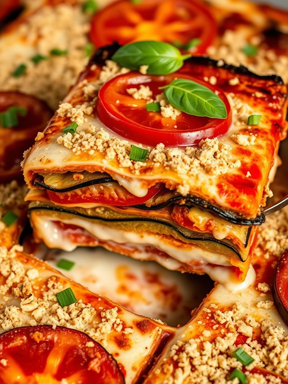 vegetarian eggplant tomato lasagna