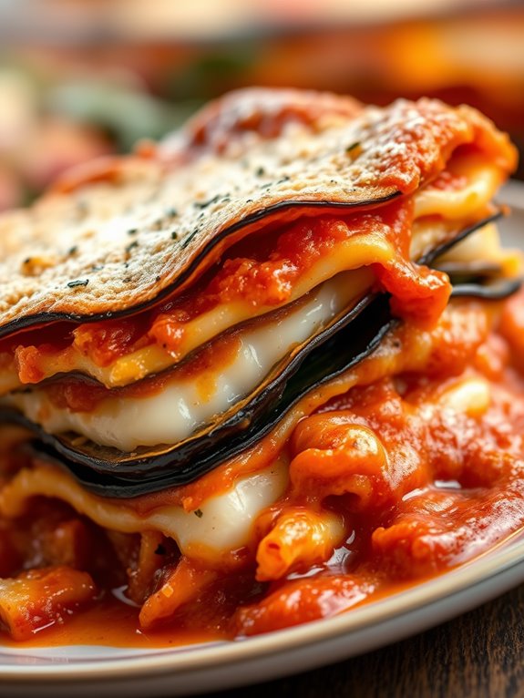 vegetarian lasagna with eggplant