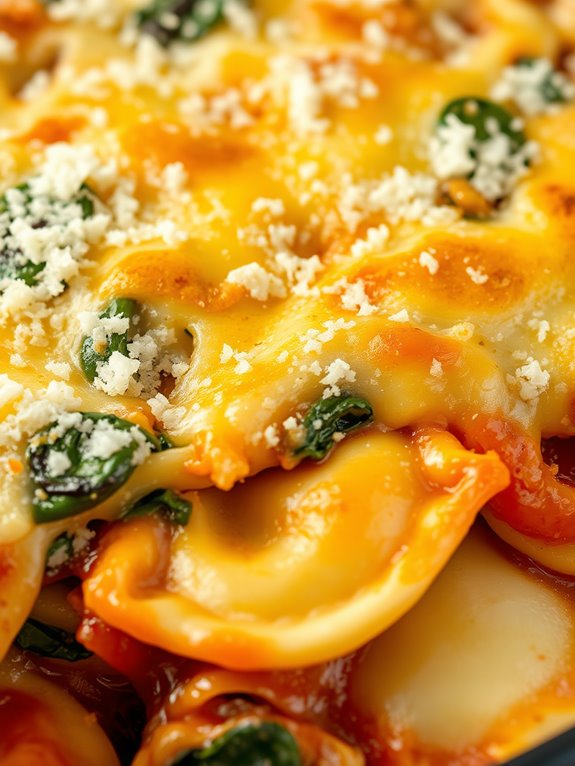 vegetarian mushroom ravioli dish