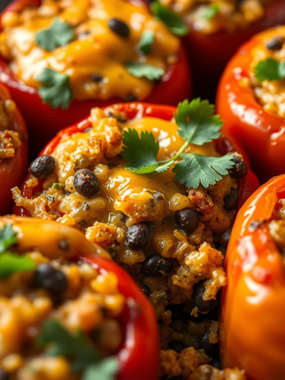 vegetarian stuffed pepper casserole
