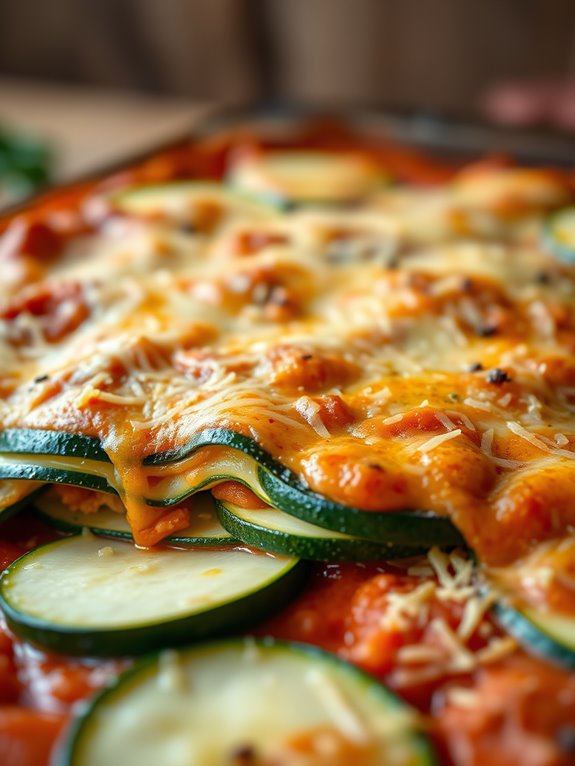 zucchini lasagna with marinara