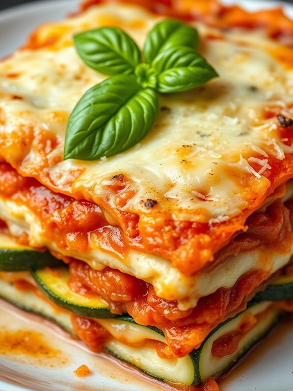 zucchini lasagna with peppers