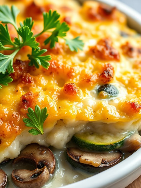 zucchini mushroom baked dish