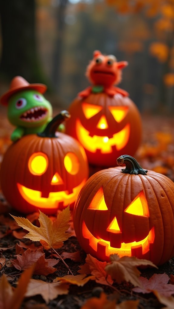 adorable halloween monster pumpkin
