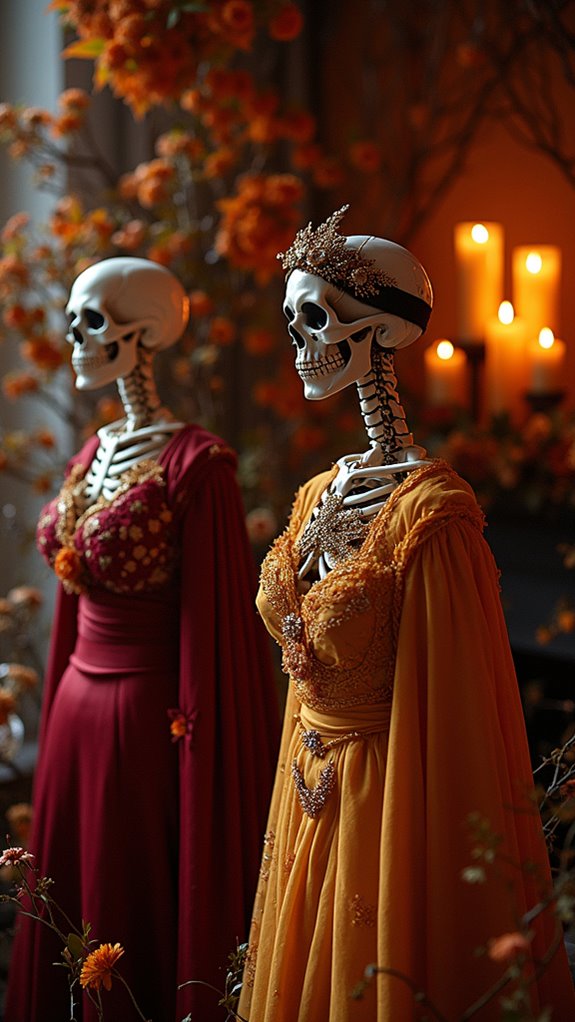 artistic halloween skeleton displays
