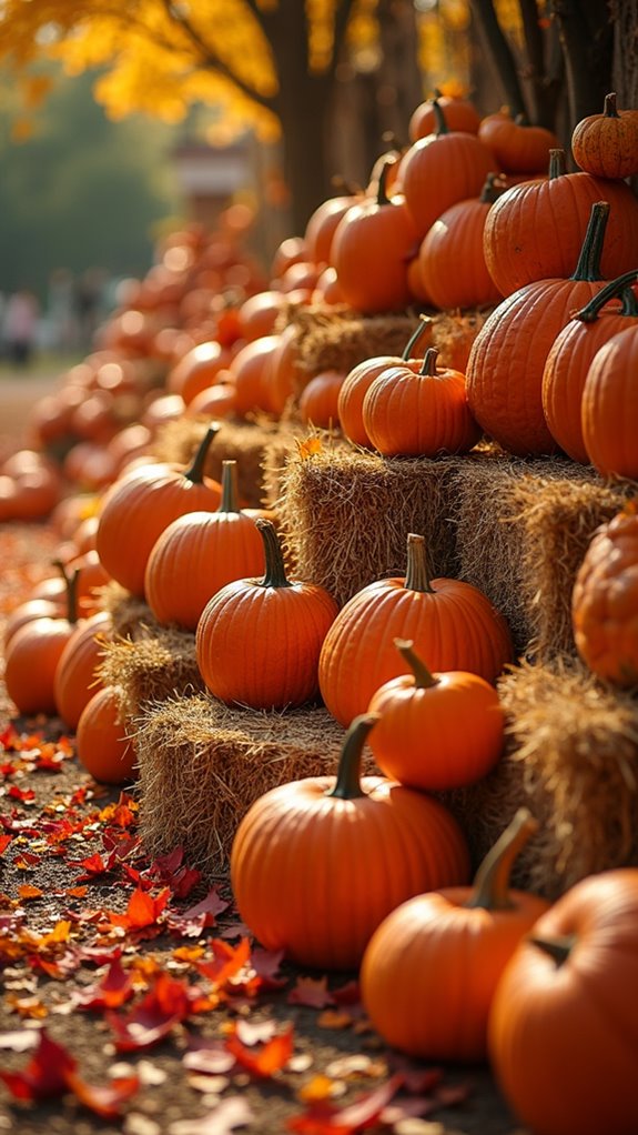 autumn hay bale display
