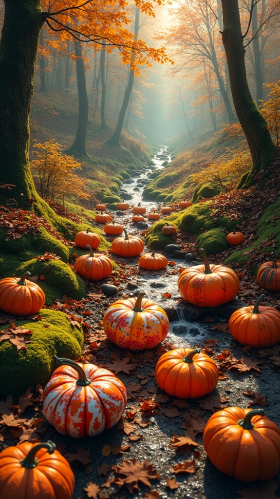 autumn nature inspired pumpkin art