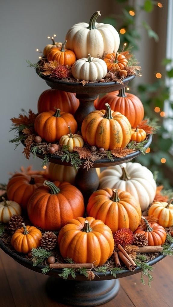 autumn pumpkin decor arrangement