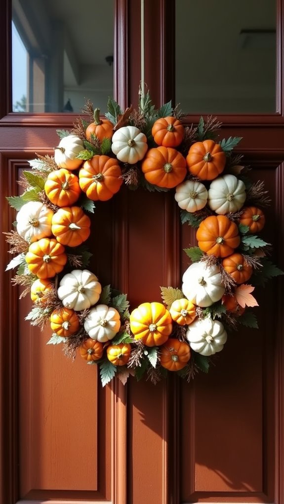autumn pumpkin wreath decor