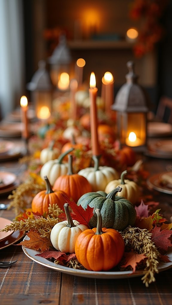 autumn themed dining centerpieces