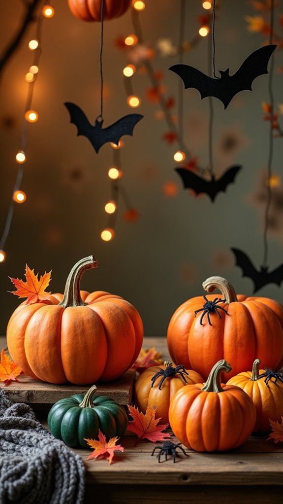 bat and spider decorations