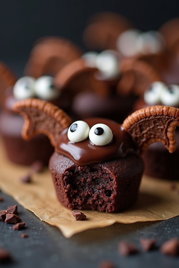 bat inspired halloween brownies
