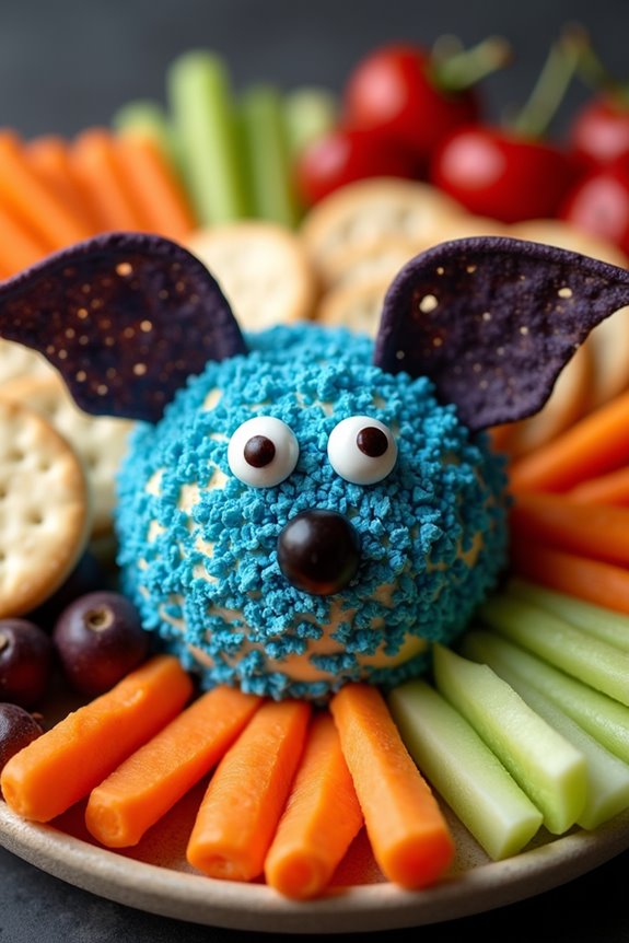 bat shaped halloween cheese ball