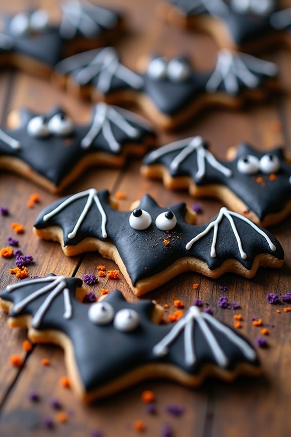 bat shaped halloween cookies