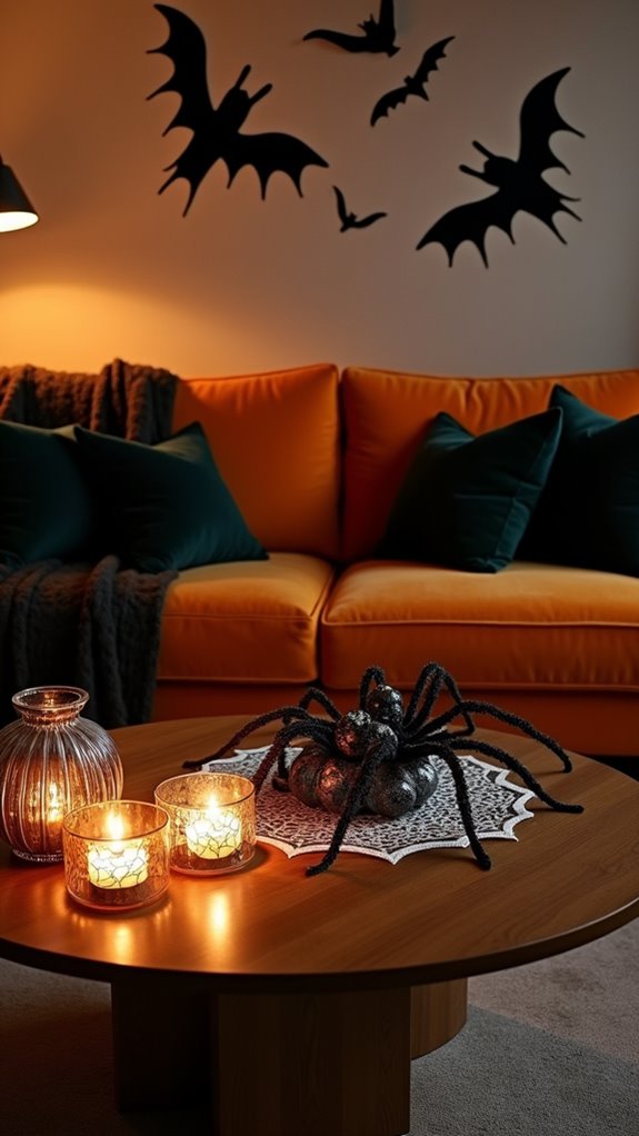 bats and spiders decor