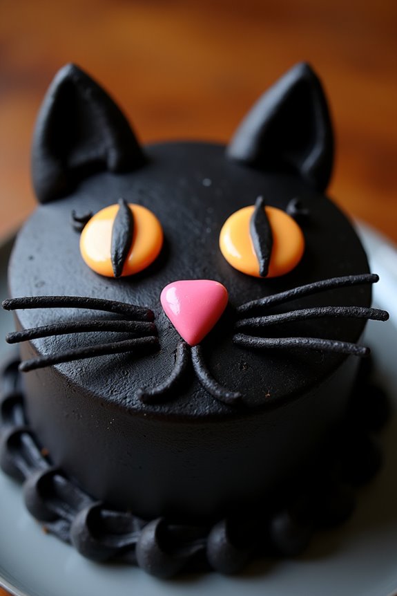 bewitching black cat cake