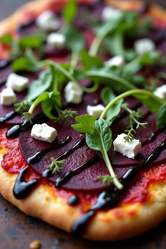 blood moon beetroot pizza