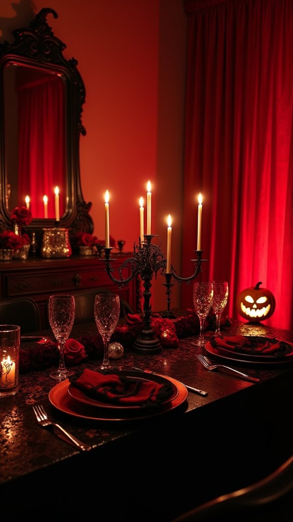 blood red halloween decor accents