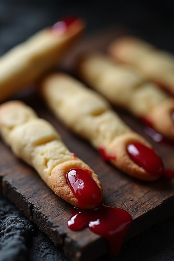 bloody finger halloween cookies