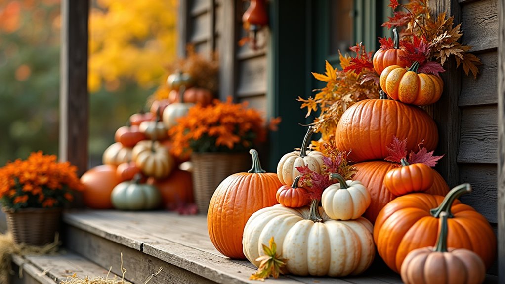 bold autumn pumpkin displays