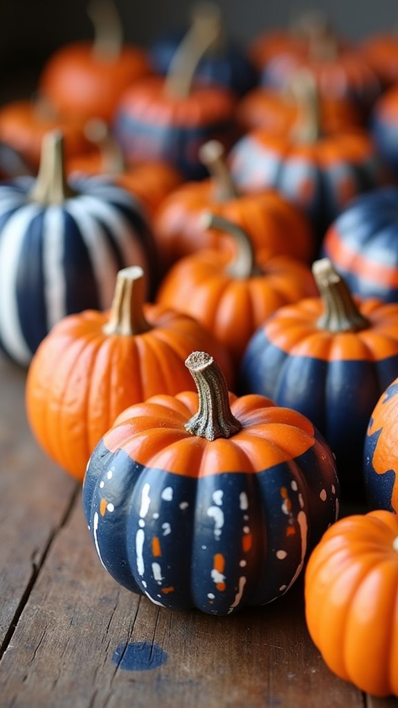 bold striped mini pumpkins