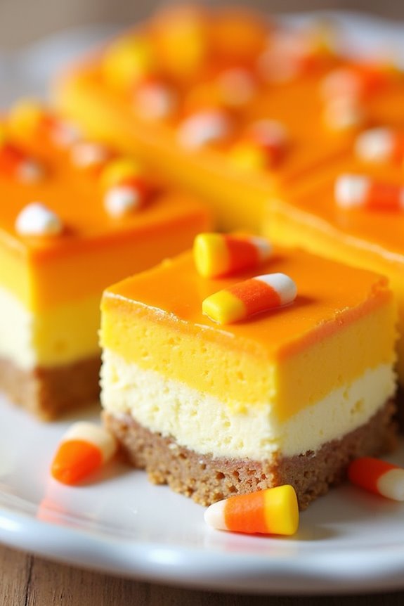 candy corn cheesecake bars