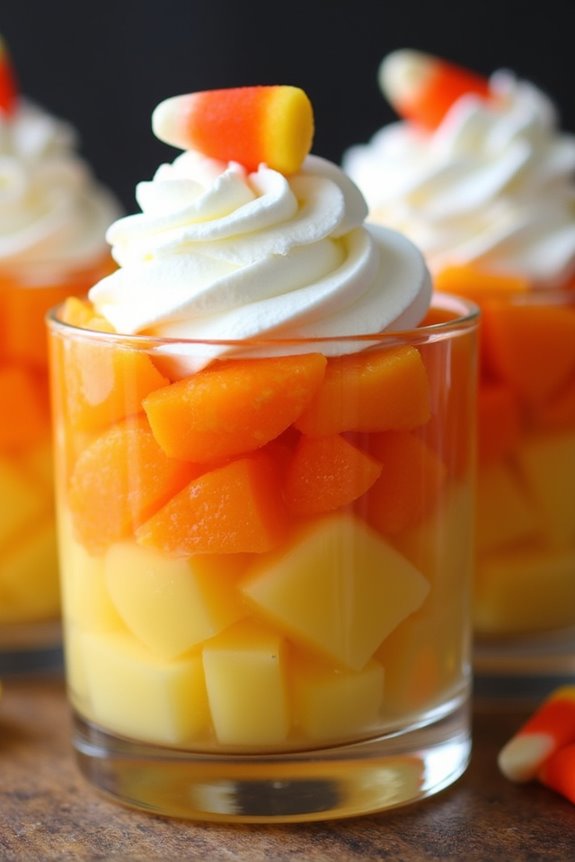 candy corn fruit parfaits