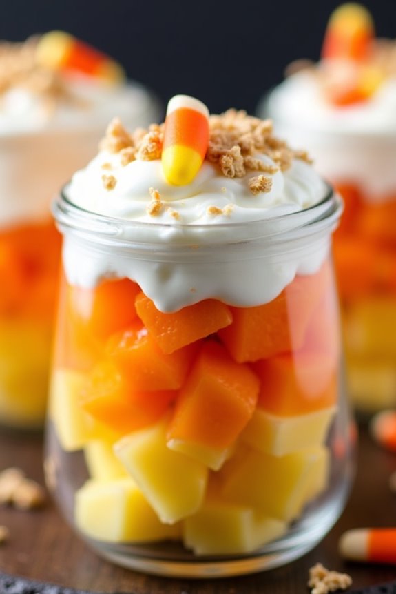 candy corn fruit parfaits