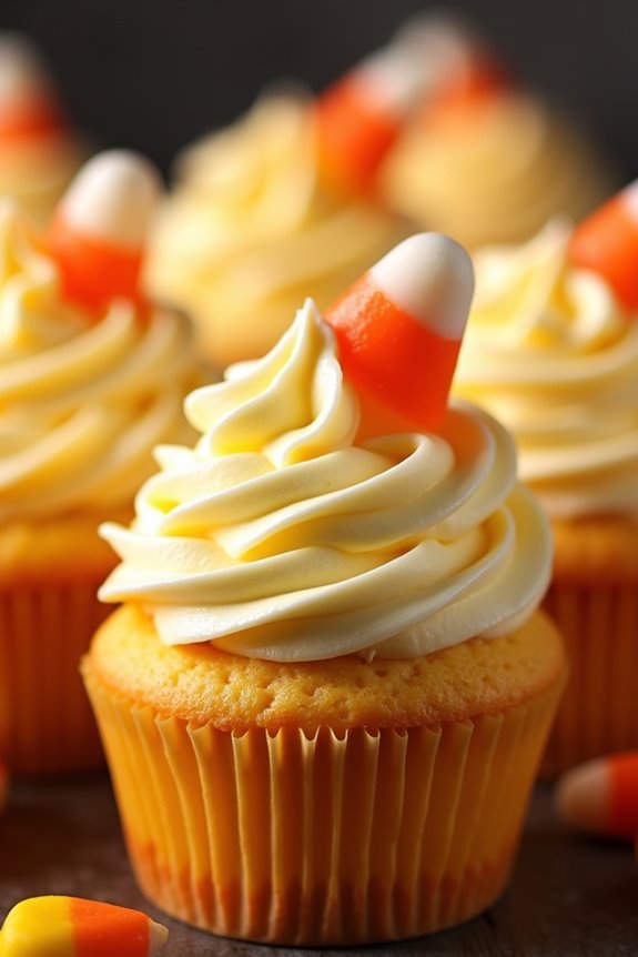 candy corn halloween cupcakes