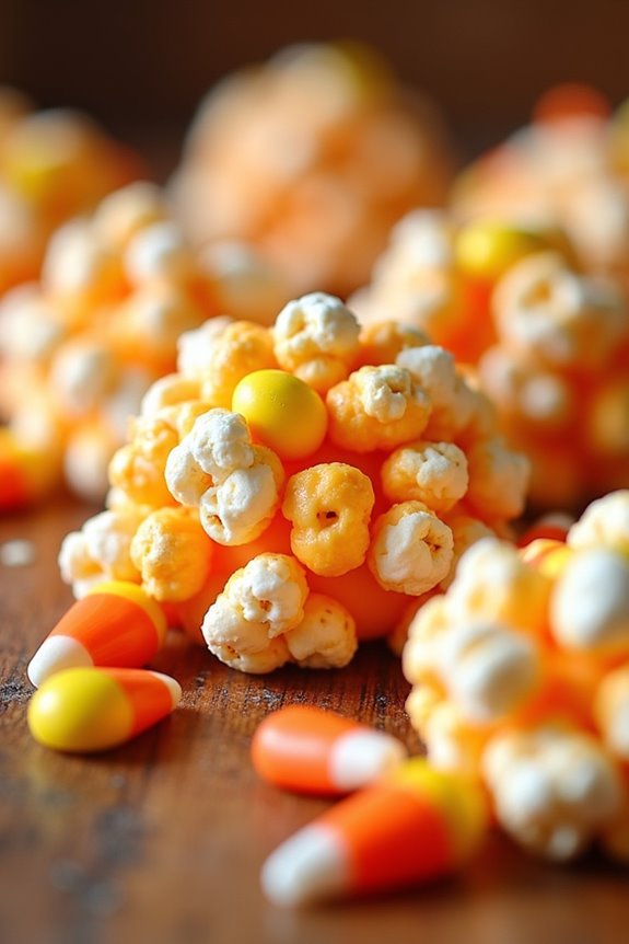 candy corn popcorn balls