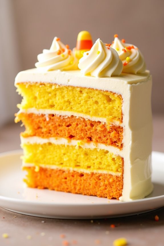 candy corn themed layer cake