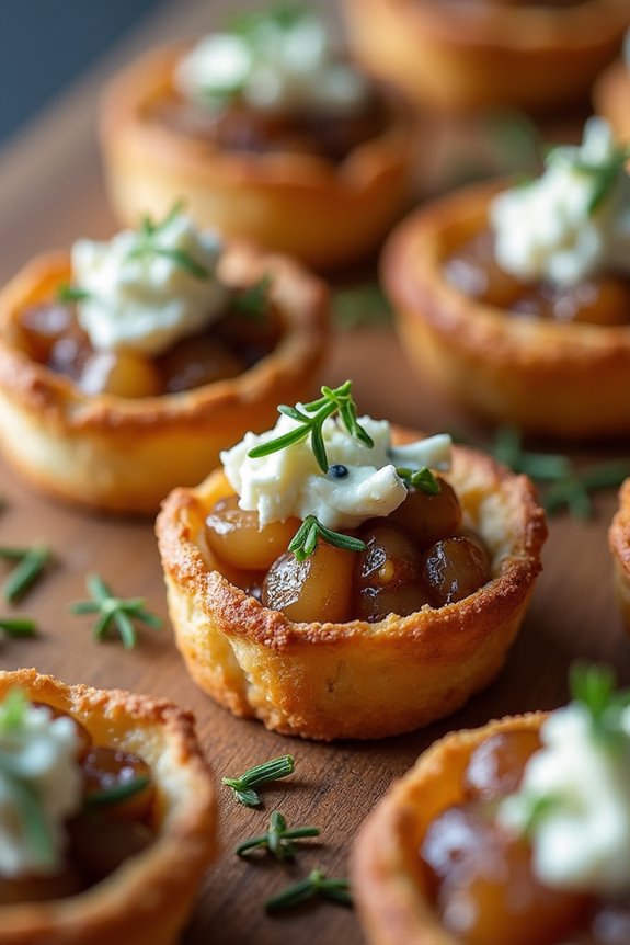caramelized onion blue cheese tartlets