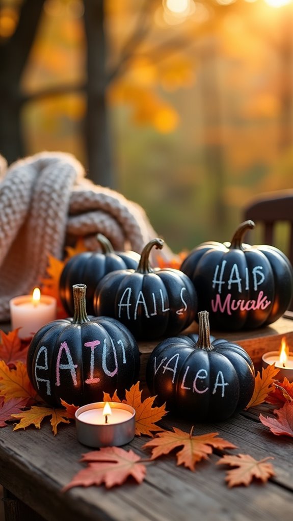chalkboard pumpkins for creativity