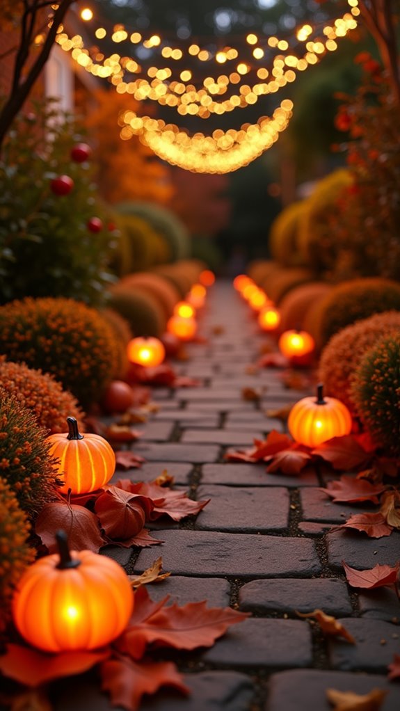 charming autumn pathway lights