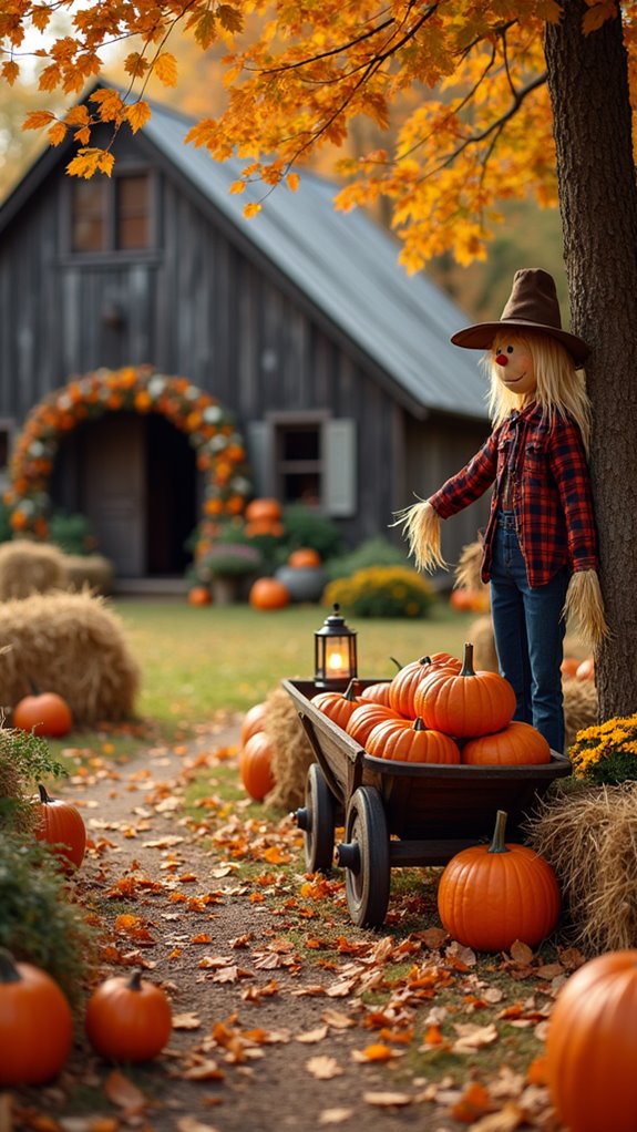charming autumn pumpkin display