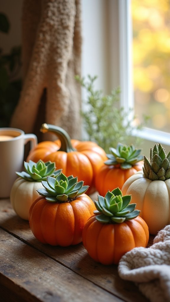 charming fall succulent display