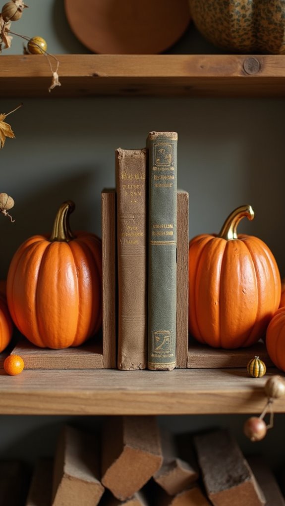 charming fall themed bookends