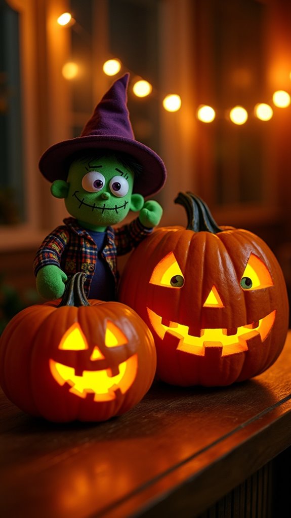 charming friendly frankenstein pumpkin