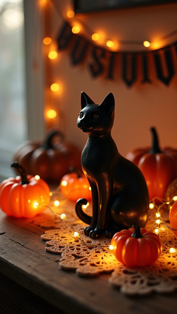 charming halloween cat decor