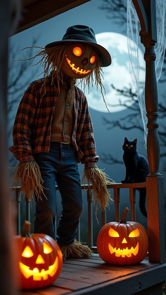 charming halloween porch guardian