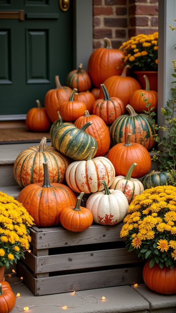 charming outdoor pumpkin displays